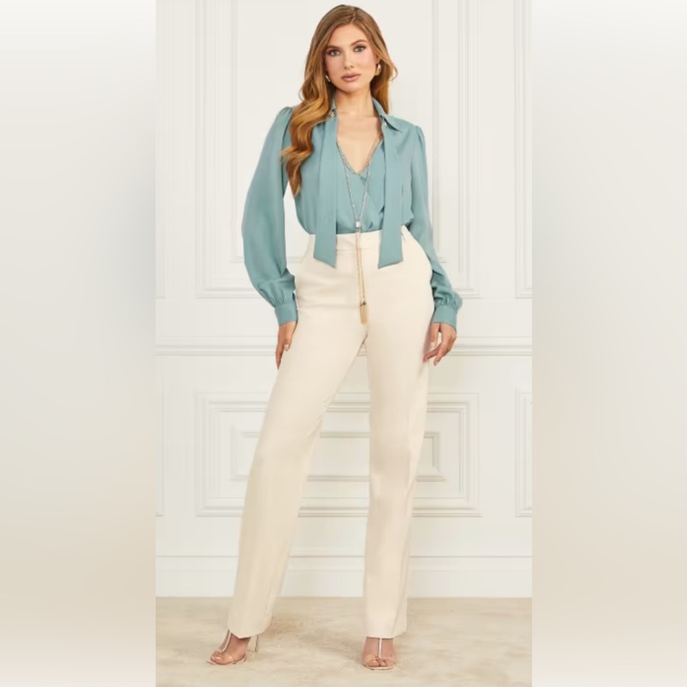 Marciano Cream Crepe Pants - Size L